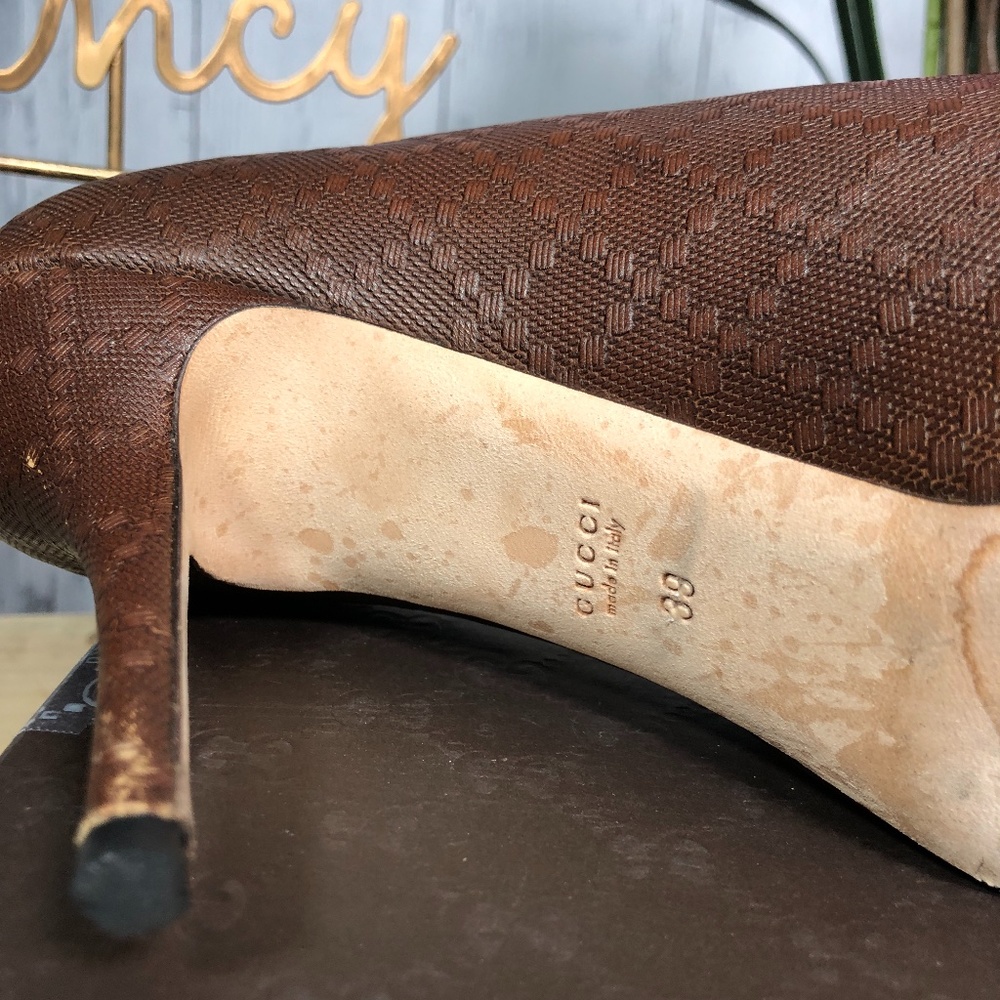 Gucci Sofia Brown Soft Diamante Platform Pumps - image 5